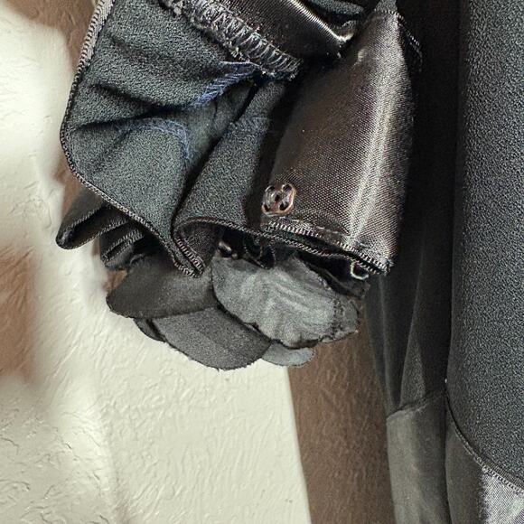 Vintage Victor Costa Ribbon Trim Sheath Dress Black Event Flower Applique Trim M - Picture 5 of 12